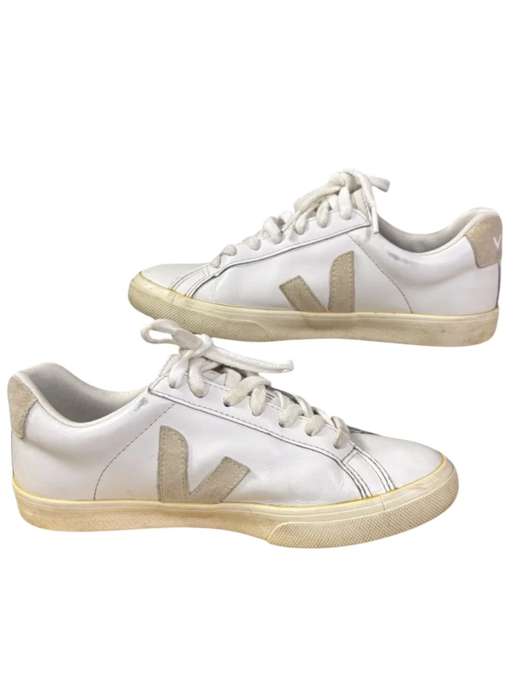Veja Esplar Bi-Color Extra White Sable Low Top Sneakers Size 5